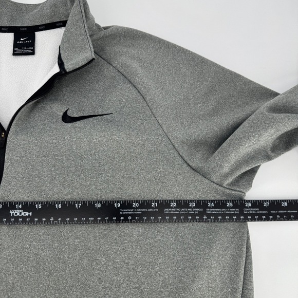Nike Dri Fit Mens Pullover Sweatshirt Gray 1/4 Zip Long Sleeve XXL - Picture 6 of 8